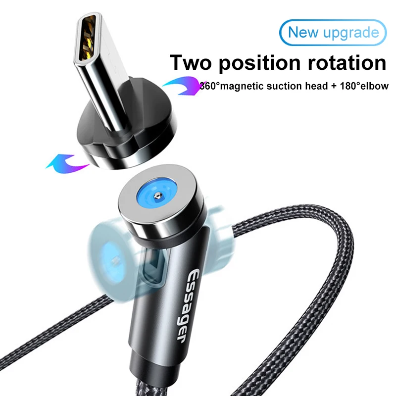 Магнитный usb кабель 180 градусов для быстрой зарядки USB Type C магнитное зарядное