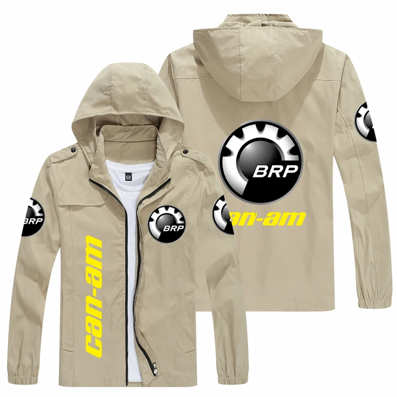 

Men clothing For BRP can-am Logo Spring hooded sweatshirts Casual hoodies harajuku thin Long Sleeve Zipper Cardigan Jacket