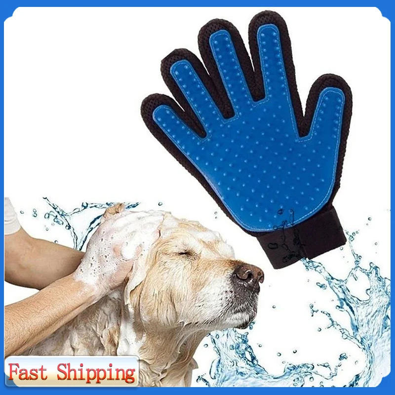 

Dropshipping Pet Cat Grooming Gloves Dog Hair Remover Gentle Silicone Deshedding Brush Cleaning Accessories Gant Toilettage Chat