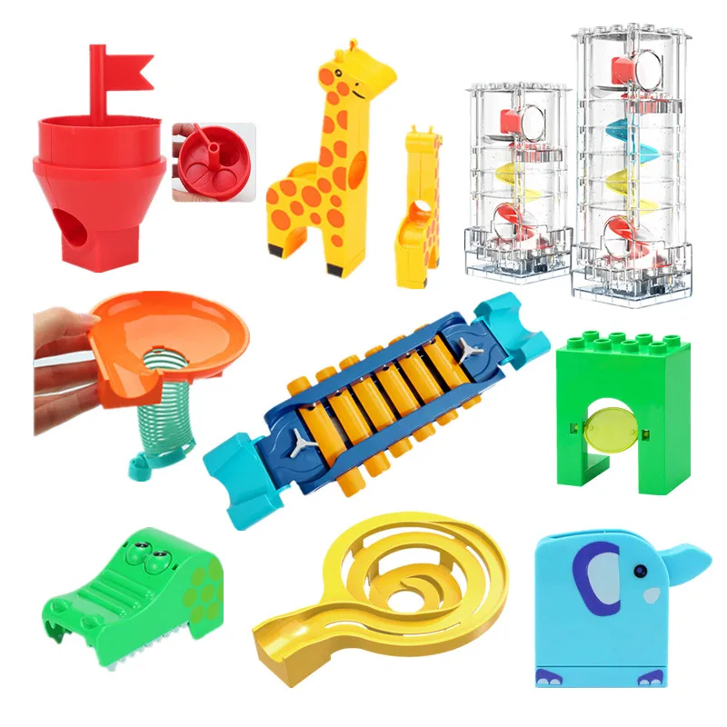 

Special Marble Run Track Building Blocks Parts Electric Elevator Giraffe Tunnel Spiral Funnel Piano Music Intrument Slide Toys