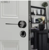 Zinc alloy Black Door Locks Bedroom Nordic style Interior Door Handle Lock Security Mute Door Lock Household Hardware