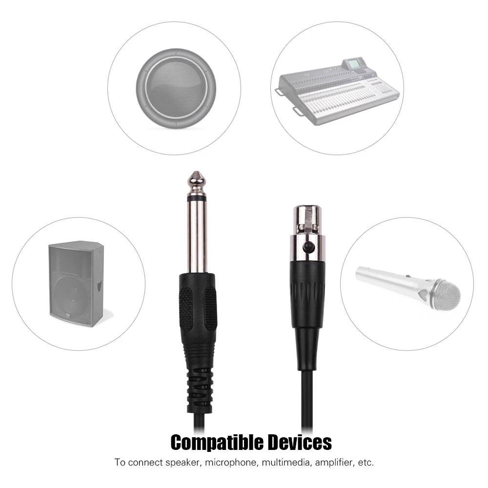 1 м 3-Pin Mini XLR разъем (TA3F) до 1/4 дюйма музыкальный инструмент кабель Стадия