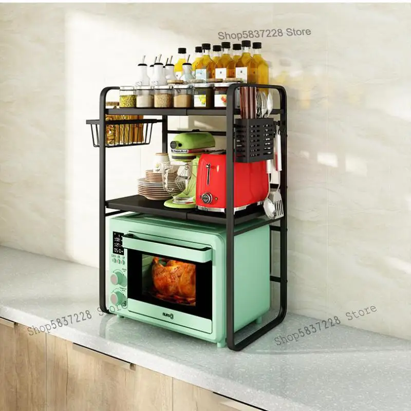 Подвесная полка для микроволновой печи с двойным уровнем хранения для кухонного стола и рабочей поверхности.