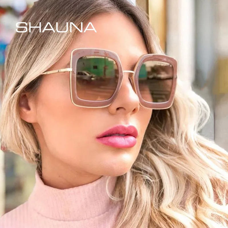 

SHAUNA Oversize Diamond Facet Square Sunglasses Women UV400