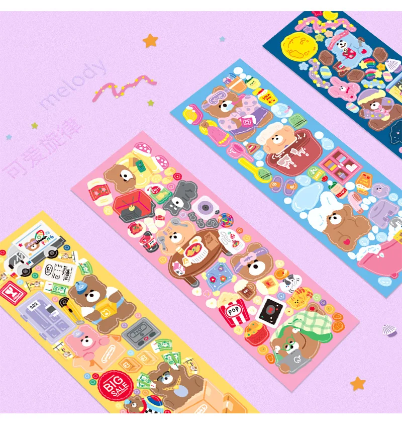 

Assorted Vintage Kawaii Stickers Anime Cute Sticker Laptop Korea Stationery Seal Decorative Bullet Journal Supplies Children's