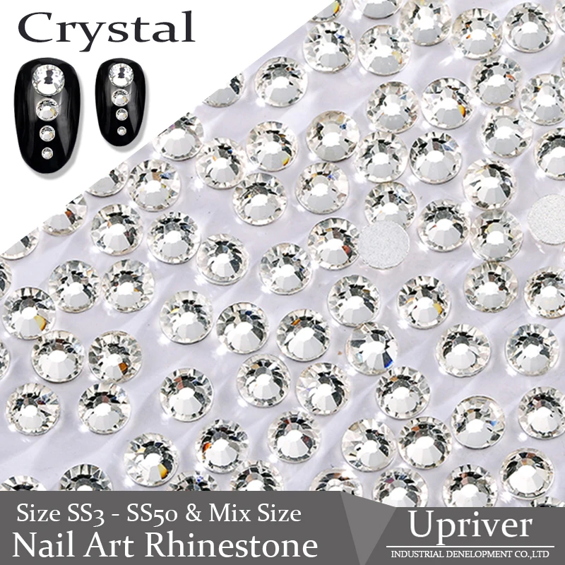 

Upriver 576-36Pcs Small Packet SS3-SS40 Crystal Rhinestone Non Hotfix Rhinestones Flatback Stone Nail Art Rhinestones