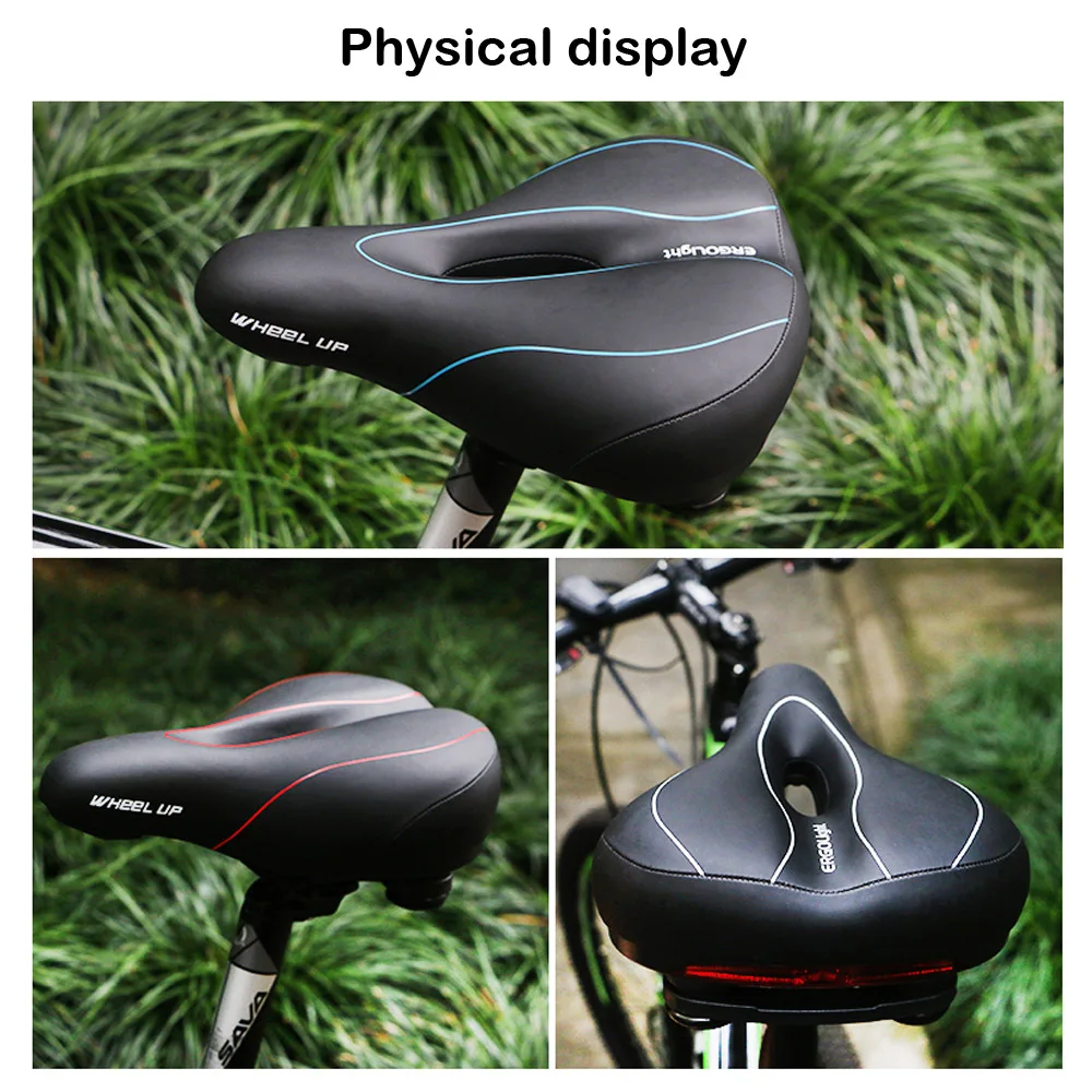 

Wheel Up New Bike Saddle PVC Leather Sofe Mtb Road Mountain Bicycle Front Seat Mat Saddle Cushion Pad Accessories with Taillight