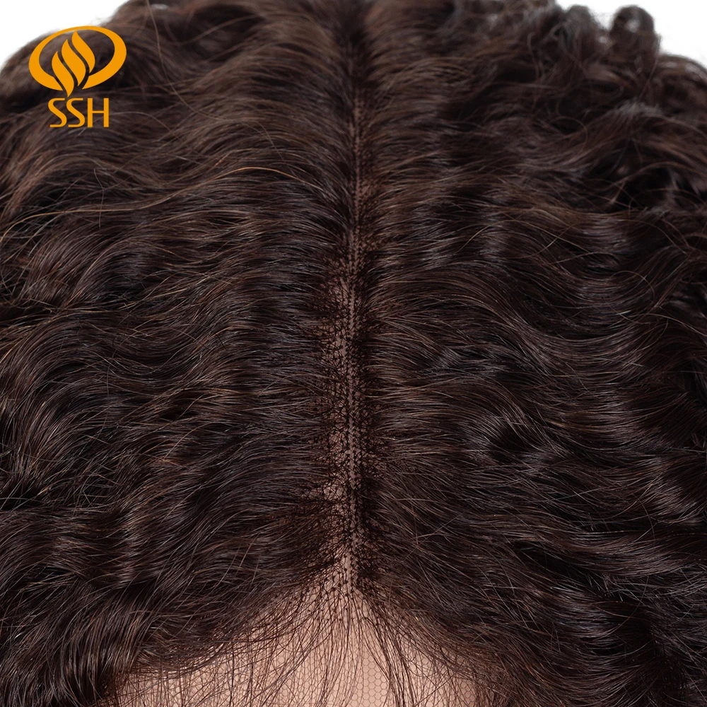 SSH Remy Hair Curly Wave Short Bob Wigs Pre Plucked 150% Denisty Brazilian Lace Part Middle Human For Black Women |