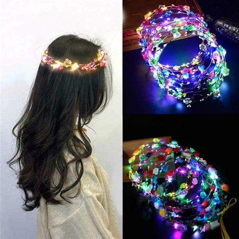 Женский свадебный головной убор регулируемый со светодиодной подсветкой 1 шт. |