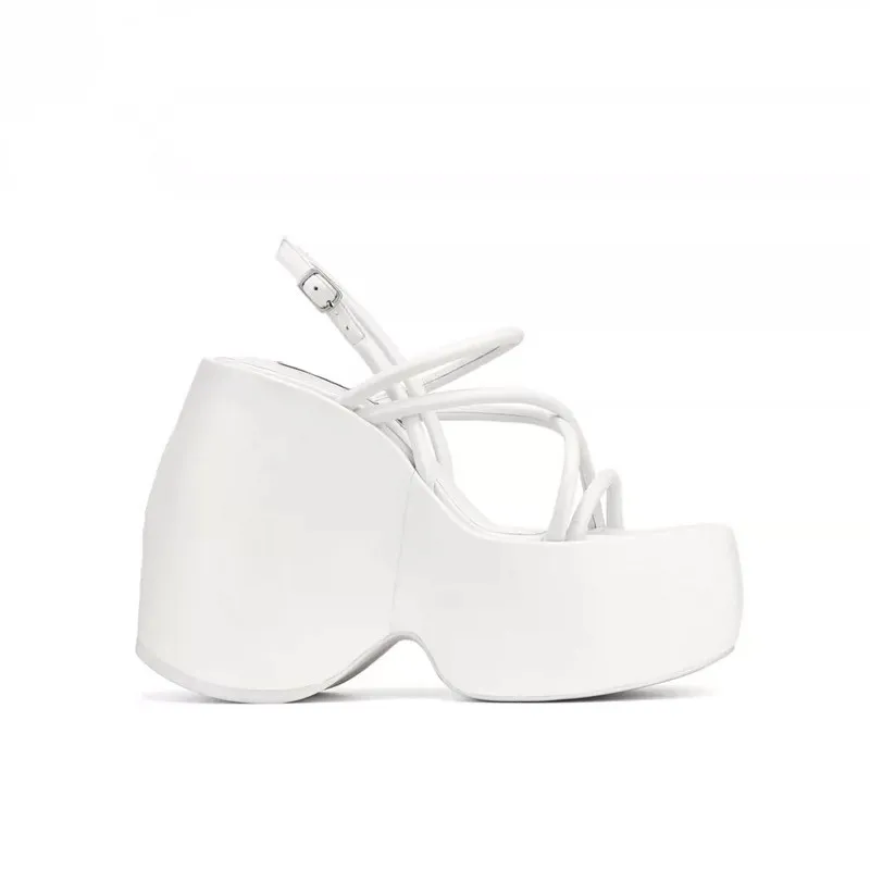 Туфли женские на танкетке сандалии толстой подошве высокий каблук туфли в