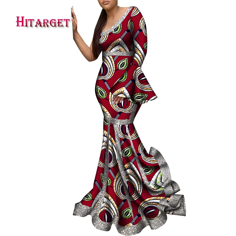 Boutique Women Clothing 2020 African Clothes for Women Party Dress Dashiki Floor Length Pluz Size Cotton African Clothing WY8468