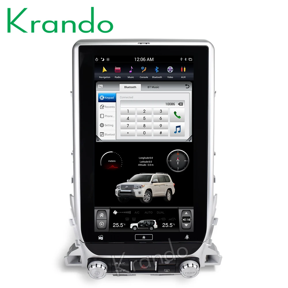 Krando Android 8,1 13," супер Тесла вертикальный сенсорный экран автомобильный мультимедийный плеер радио gps для Toyota Land Cruiser 200+ BT