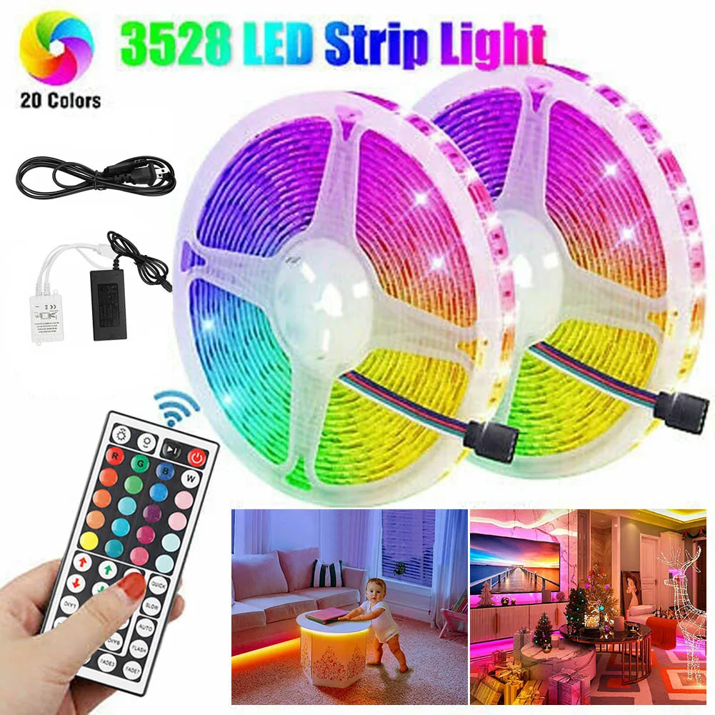 Светодиодная ленсветильник RGB 32 8 фута 10 м 44 кнопки 12 В постоянного тока полный