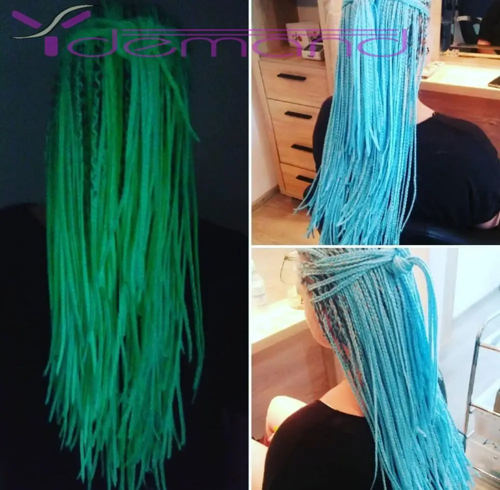 Y Demand синтетические волосы Jum bo Braid зеленые неоновые Светящиеся Волосы 60 см