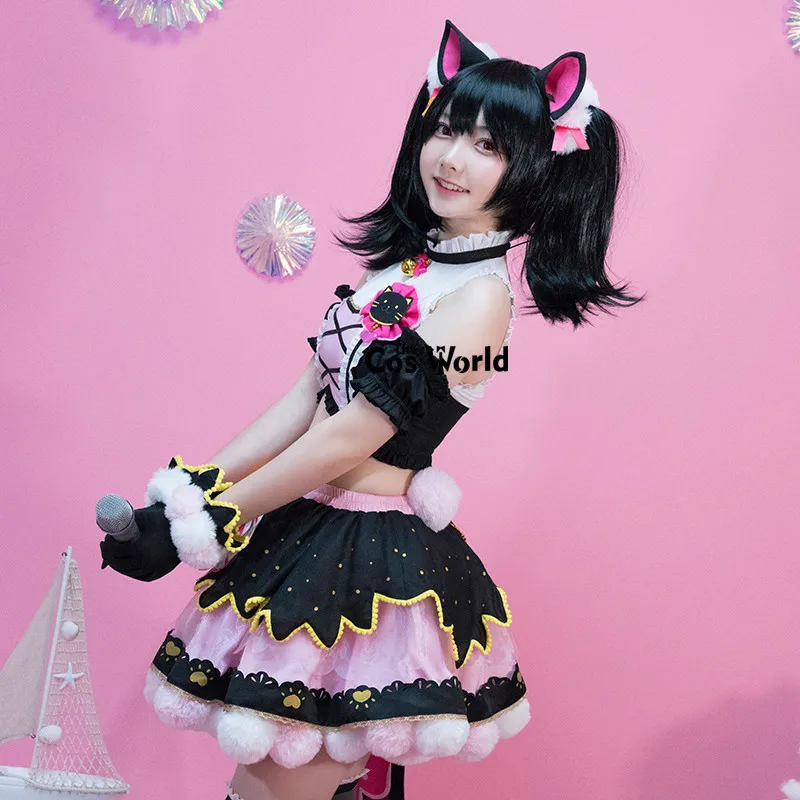 Love Live Cat Twin Tail аркадная игра Yazawa Nico милая форма Топы юбка наряд Аниме косплей