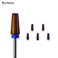 hytoos purple 5 in 1 tapered bit 332 two way carbide nail drill bits manicure cutter tools electric drill accessories