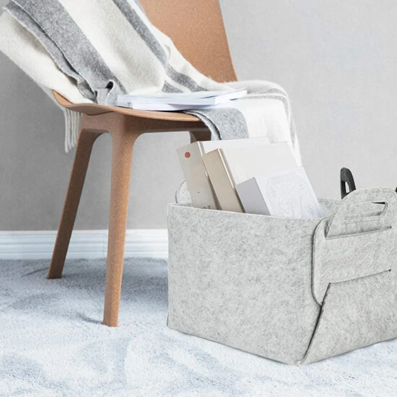 

HOT 3Pcs Foldable Storage Baskets, Thickened Felt Cube Storage Bins with Carry Handles, Large Organizing Baskets for Clothes