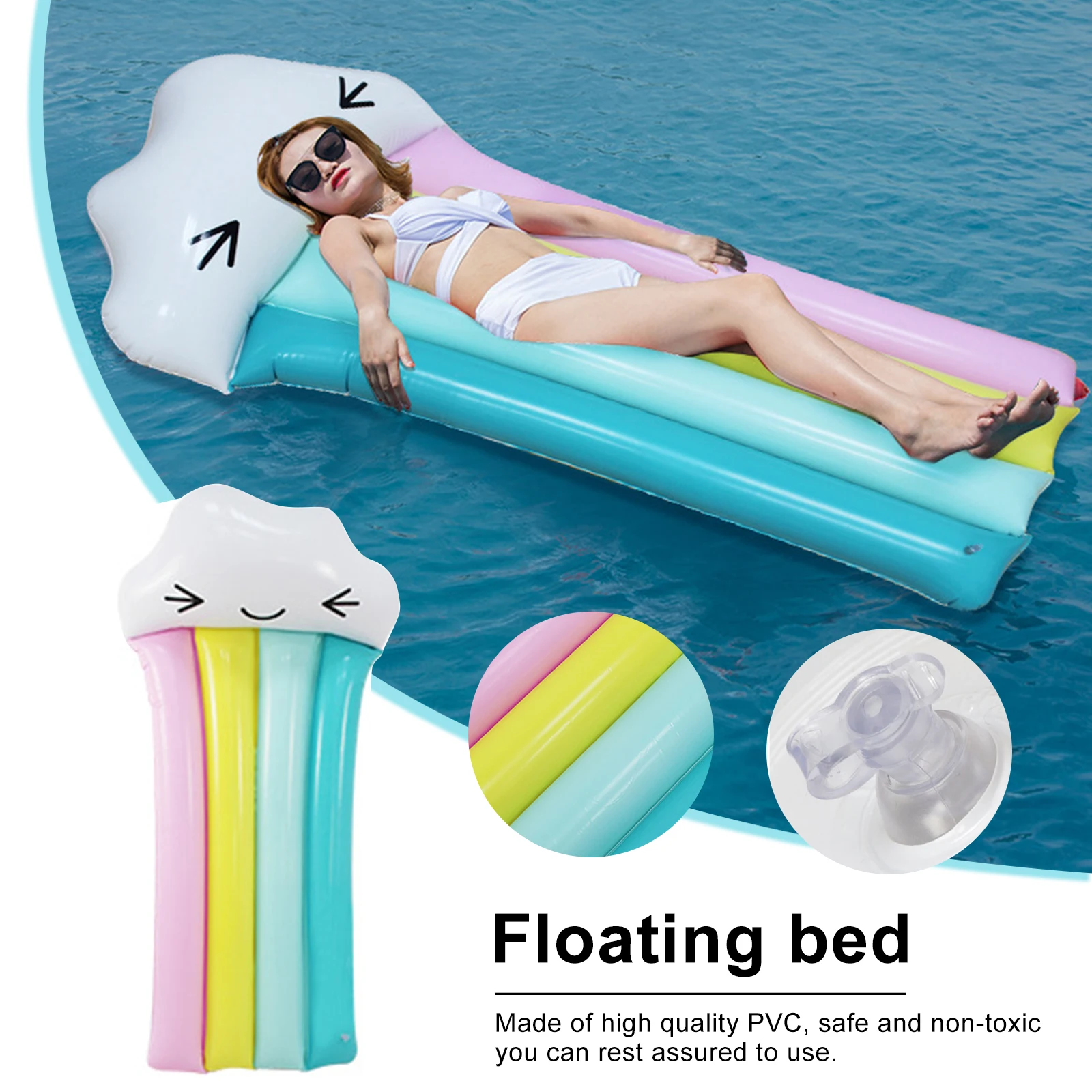 

Надувной Радужный Плавающий Матрас, летний надувной матрас для бассейна, надувные плавающие шезлонги для взрослых