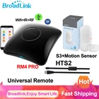 Универсальный пульт дистанционного управления Broadlink RM4 PRO, Wi-Fi, ИК, RF, беспроводной концентратор S3 и датчик движения PIR, комплект HTS2 через приложение Broadlink