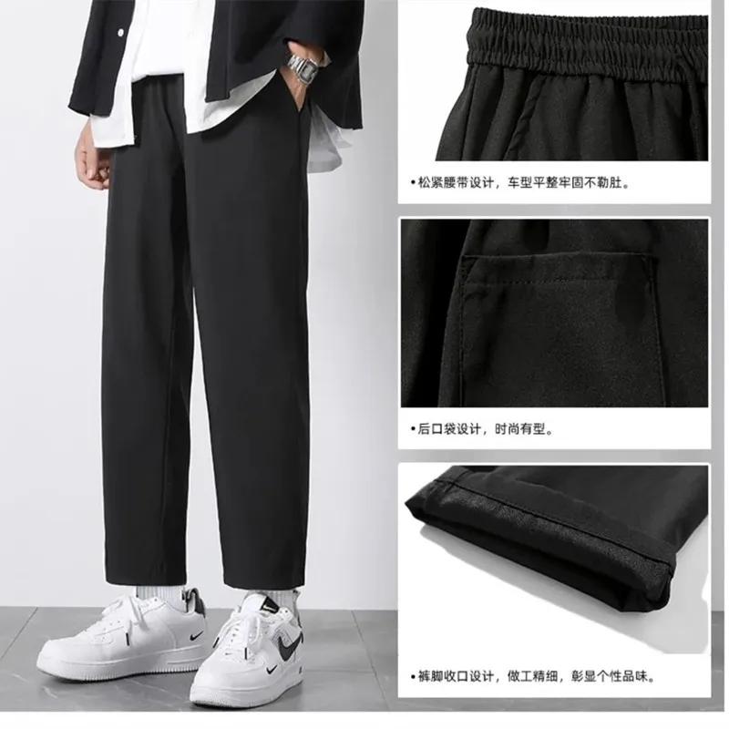 

Men Casual Pants Solid Plus Size 5XL Harem Pant Mens Harajuku Chic Trendy Loose Korean Style Elastic Waist