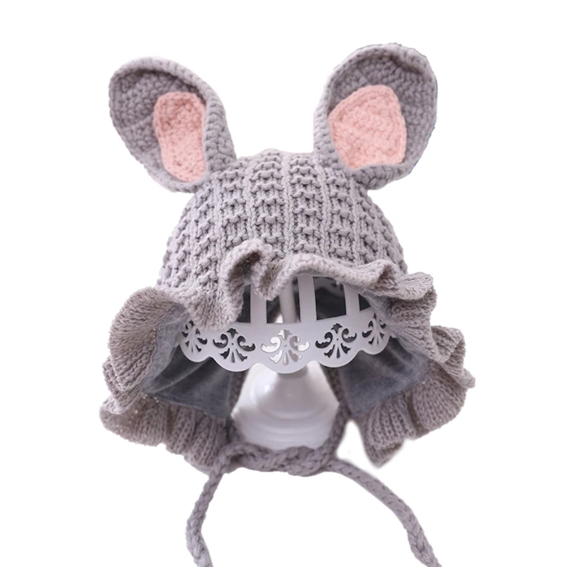 

Winter Knitted Warm Baby Hat Cute Rabbit Ears Girls Cap Ear Protection Bonnet