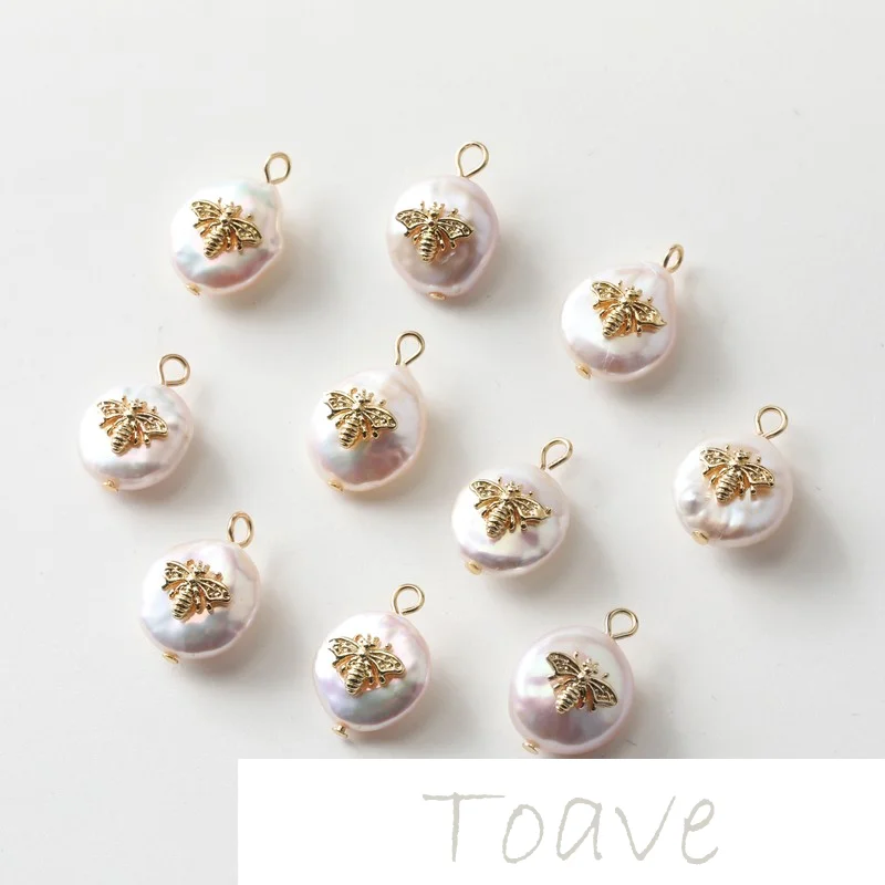 

Круглая натуральная Жемчужина барокко, пчела, материал для изготовления сережек