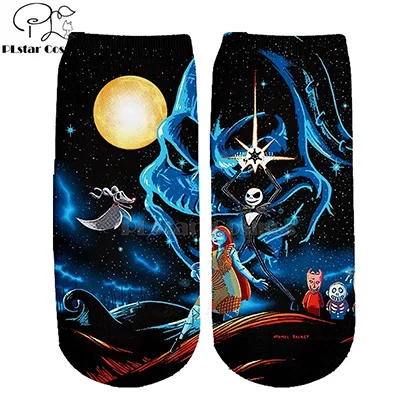 19 Хлопковые носки PLstar Cosmos nightster before christmas jack skellington разноцветные брендовые теплые короткие носки Хэллоуин-3 - Цвет: 19