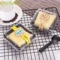 50 sets square plastic moon cake box disposable mooncake pancake salad packaging box with transparent lid party food container