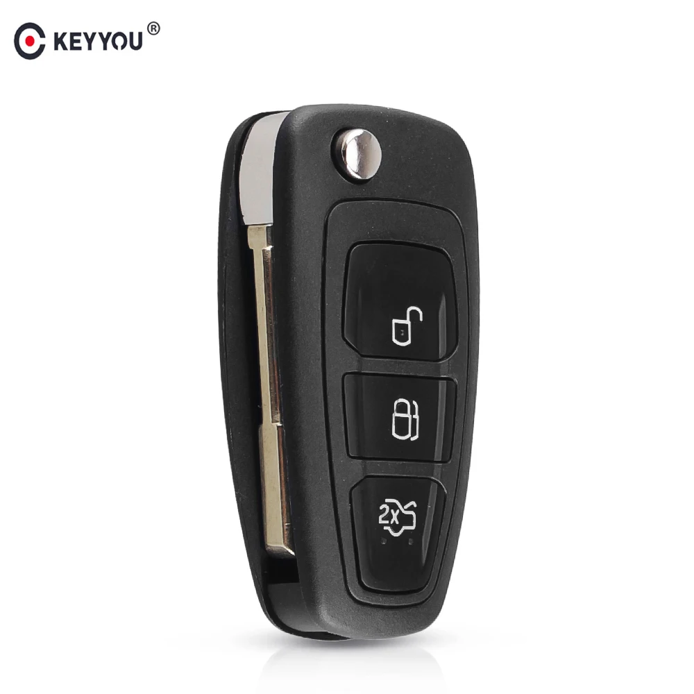 KEYYOU 3 Buttons Flip Folding Remote Car Key Shell For Ford Focus Mk1 Mondeo Transit Cover Fob Case FO21 Blade Styling | Автомобили и