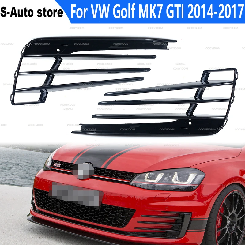 1 пара для VW Golf MK7 GTI 2014-2017 глянцевая черная Автомобильная передняя