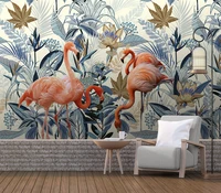 custom background wallpaper tropical plants flamingo background wall painting bedroom decoration wallpaper mural 3d wallpaer