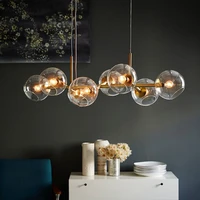 nordic loft glass ball pendant lights creative molecule design winehouse living room kitchen bar hanging light fixtures