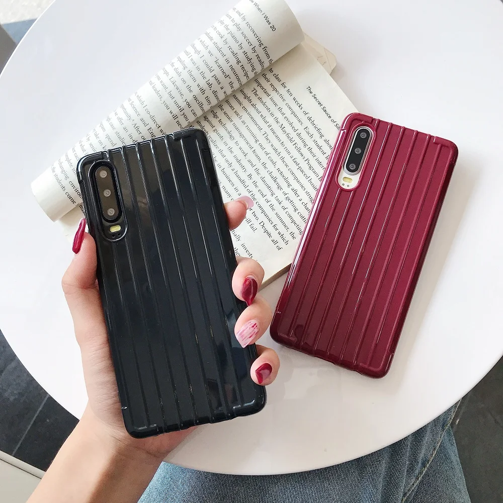 Curved Suitcase Phone Case For Huawei Honor 8 9 10 20 9i 9lite10i 10lite Pro 20i 7C 8X 9X Soft TPU Cover |