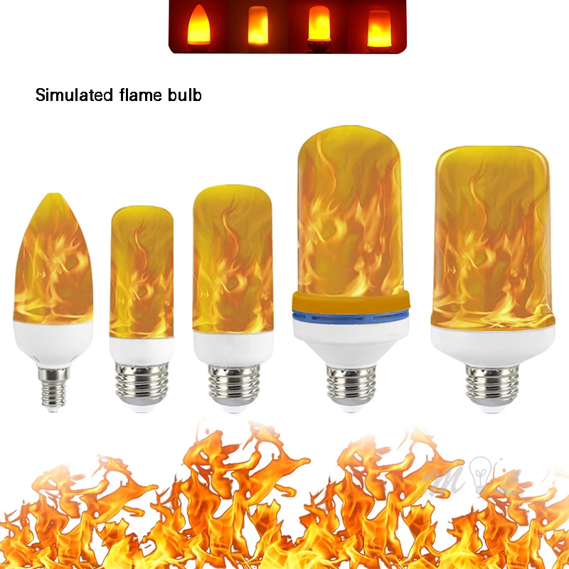 

Led Simulated Flame Bulb 5W 9W 15W E14 E27 B22 85-265V Luces Home Electronic Accessories Flame Lamp Flame Effect Bulbs Lampada