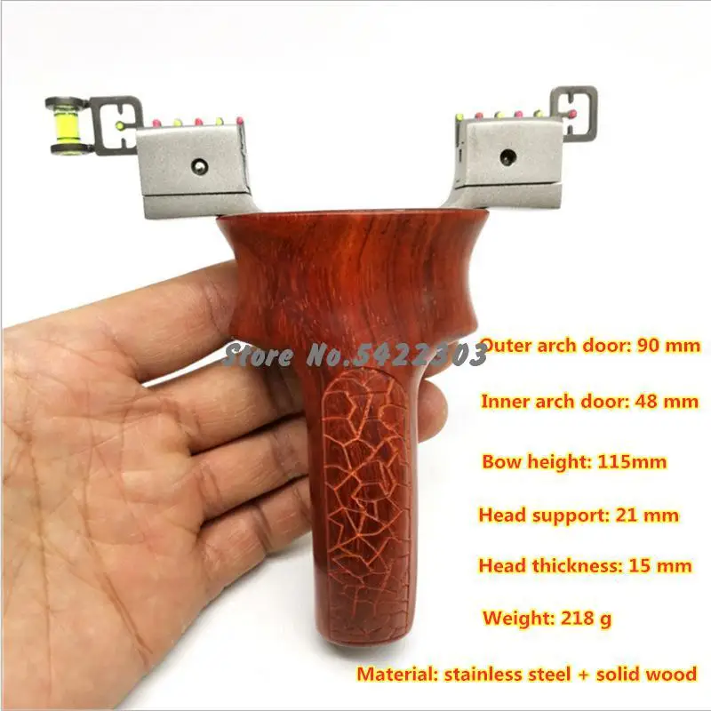 

2020 New Hunting Slingshot Stainless Steel + Wooden Handle Catapult Outdoor High Precision Shooting Flat Rubber Band Bow Hunting