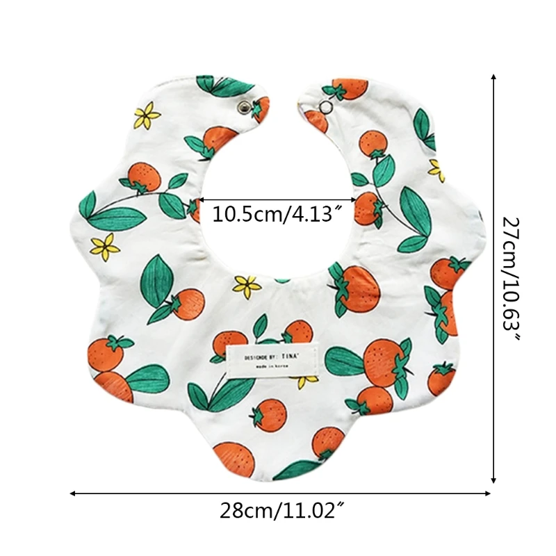 

360 Rotate Baby Cotton Drool Bibs Dual Side Print Saliva Towel Feeding Apron