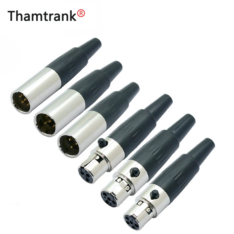 100 шт./лот Mini XLR 3/4/5 контактный разъем штекер/гнездо соединитель для пайки