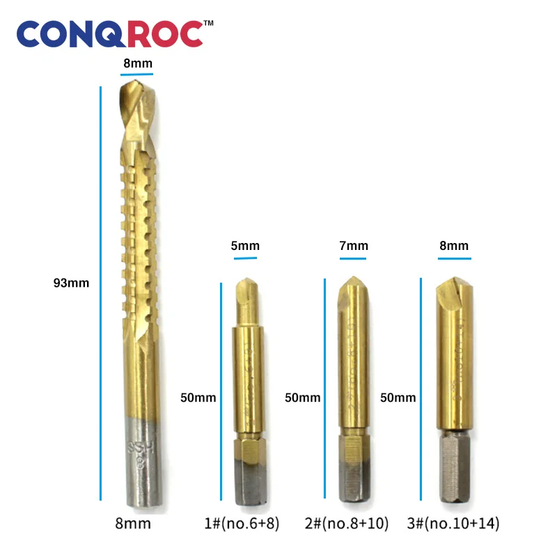 4 шт. титановое покрытие поврежденный Винт экстрактор болт сломанный винт для