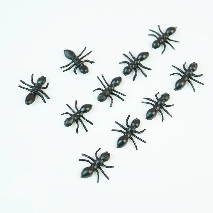 

100pcs/Lot Joking Toys Halloween gadget Plastic Black Ant slime toy Realistic for fun brincando Brinquedos