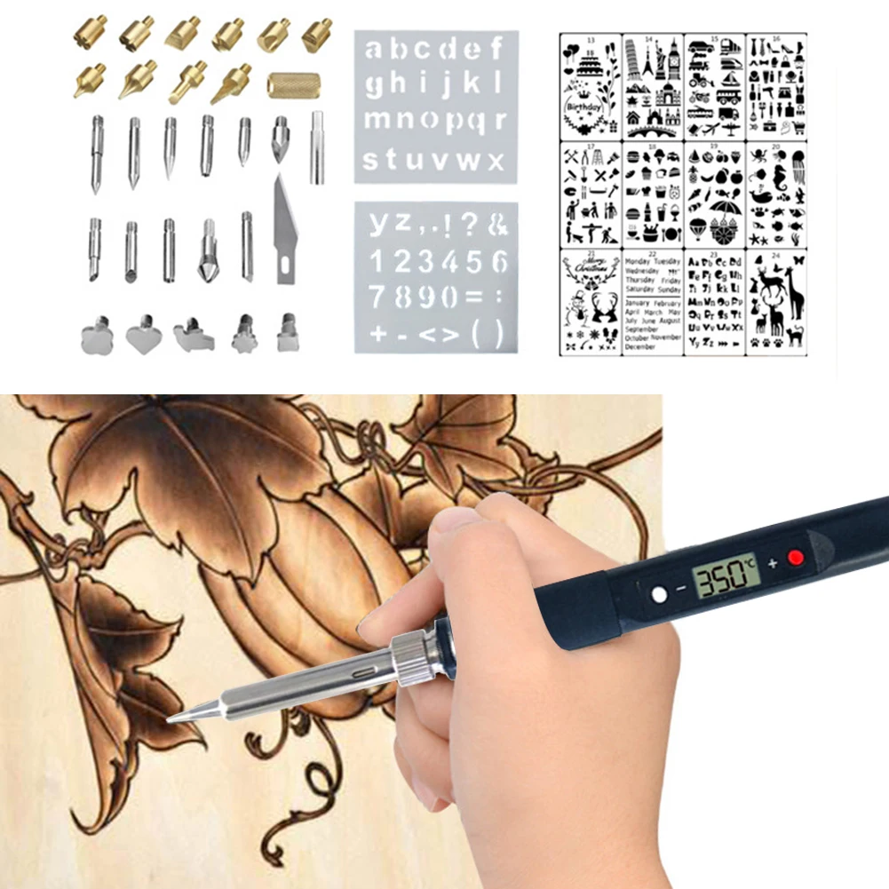

Digital Display 80W Electric Solder Iron Carving Tools Portable Soldering Iron Electric Wood Cautery Pyrography Tool