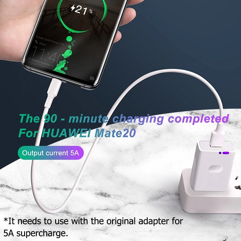 Лента C кабели 5A Supercharge Быстрый зарядный кабель для Huawei P30 P20 Mate 20 Pro Nova 5 4 3 USB Samsung A70