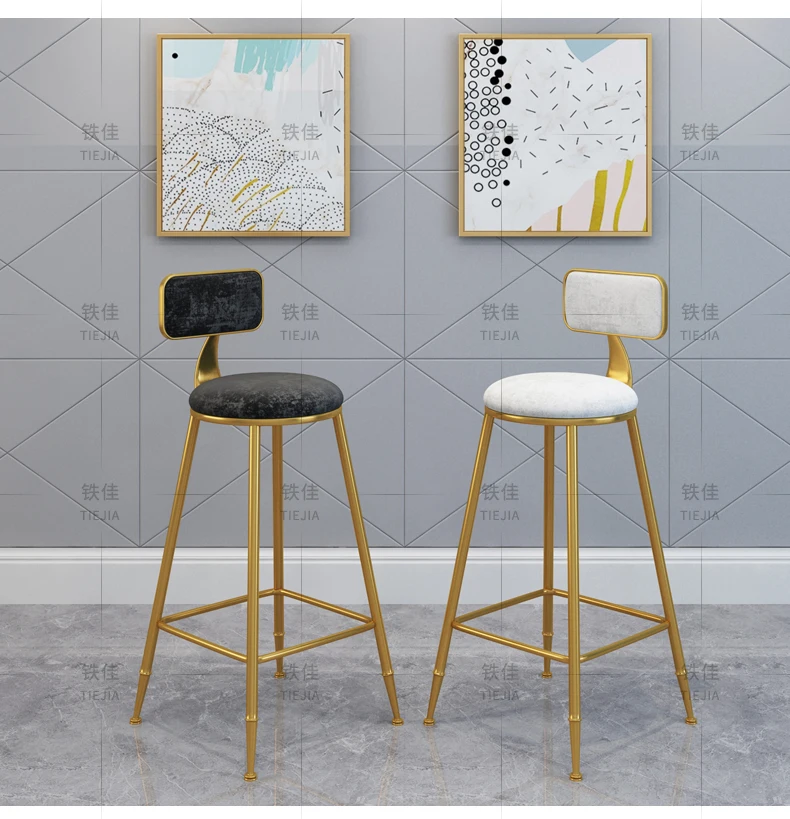 Северный Европейский легкий роскошный барный стул со спинкой кованый железный