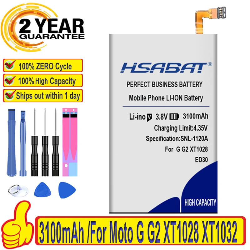 HSABAT 100% новый аккумулятор 3000 мАч ED30 для Motorola Moto G G2 XT1028 XT1032 XT1033 XT1034 Бесплатная