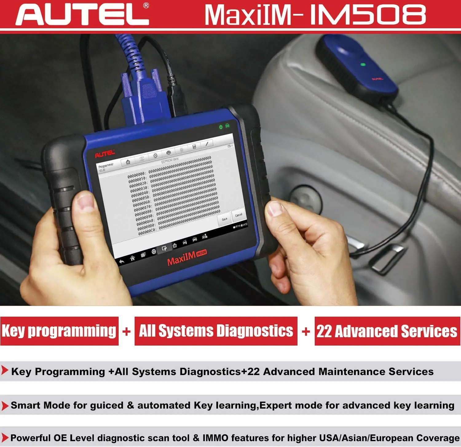 Программируемый диагностический сканер Autel MaxiIM IM508 с программатором ключей XP200 IMMO