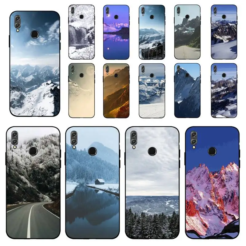 

Black White Mountain Pine Tree Forest Mountain Peak Phone Case for Huawei Honor 10 i 8X C 5A 20 9 10 30 lite pro Voew 10 20 V30