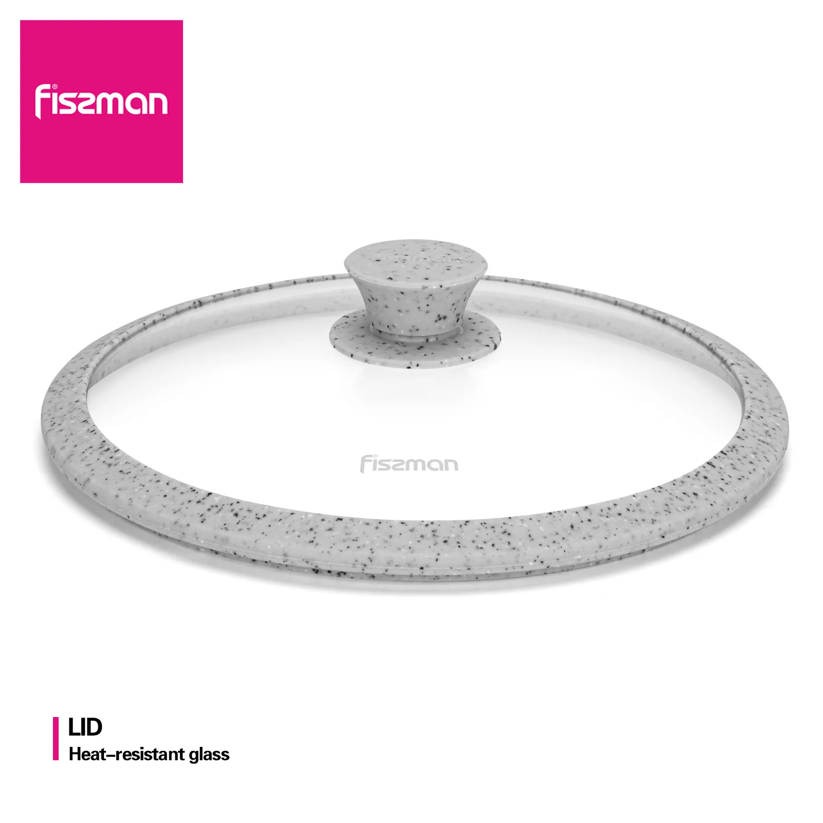 

Стеклянная крышка Fissman с светло-серой мраморной силиконовой окантовкой крышка сковороды