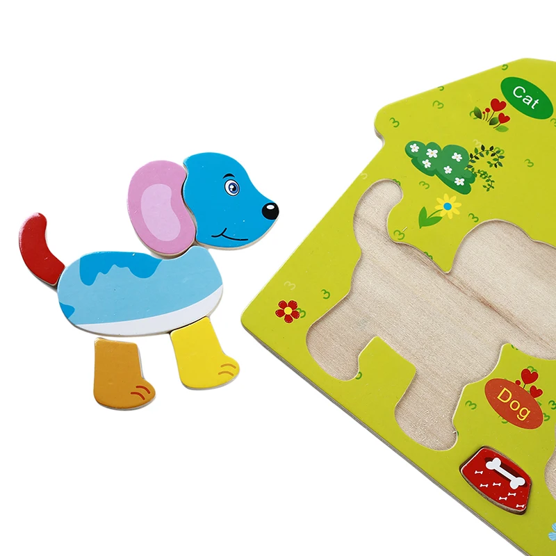 

New Hand Grab Board Puzzle Wooden Toys For Child Cartoon Wood Jigsaw Kids Baby Early Educational Learning Toy