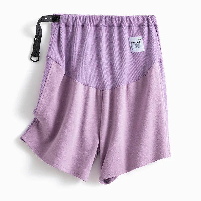 

Шорты для беременных женщин 2021 регулируемые по бокам полоски трикотажные Лоскутные хлопковые удобные повседневные бриджи