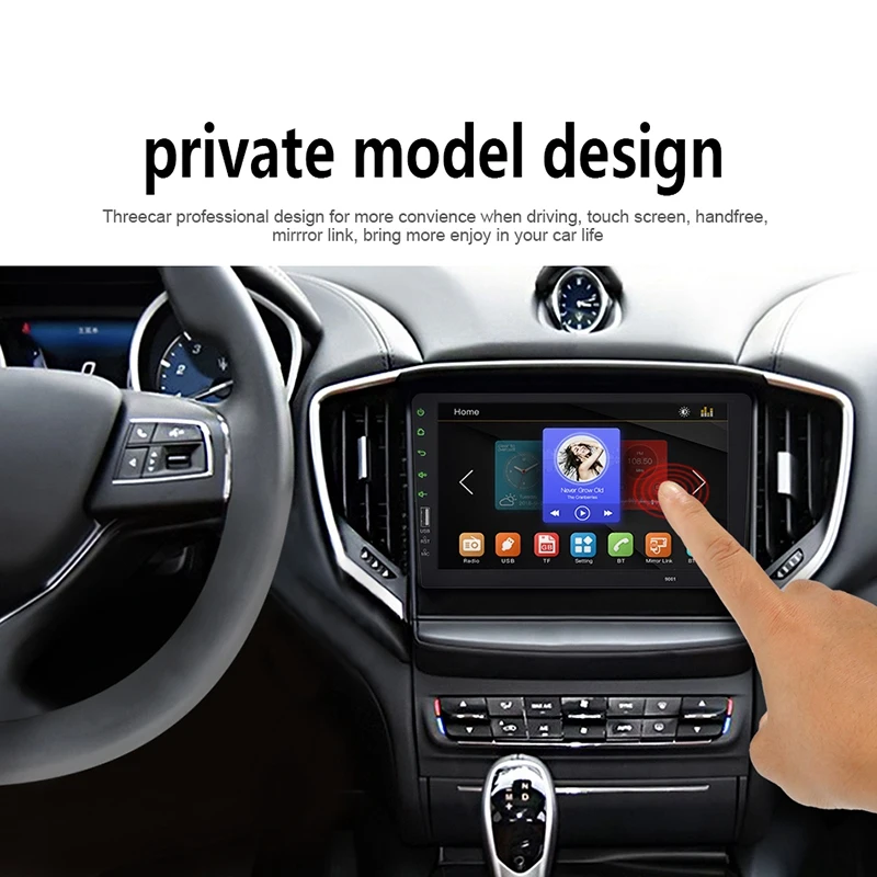 2 Din автомагнитола 9 дюймов полное нажатие Зеркало Ссылка автомобильный стерео