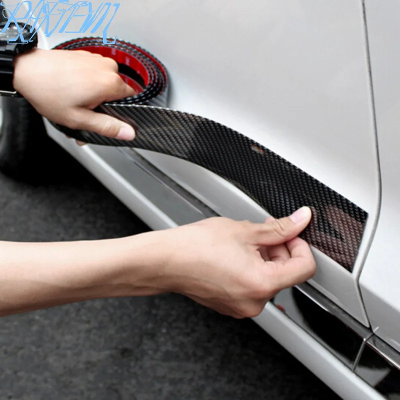 Автомобильные наклейки из углеродного волокна резиновый Стайлинг протектор